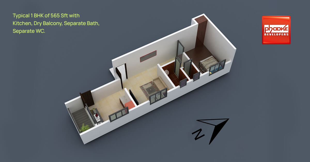 Tathastu 1 BHK Floor Plan