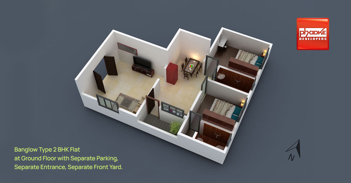 Tathastu 2 BHK Ground Floor Plan